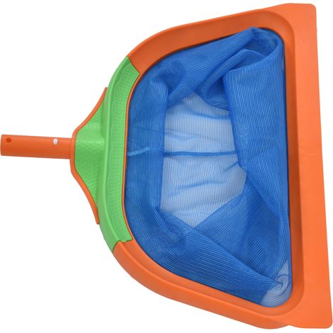 Épuisette de piscine, filet de pêche robuste pour eaux profondes, outil de nettoyage pour piscine et bassin, orange (1/5)
