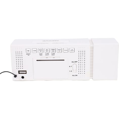 Reloj despertador digital LED con luz nocturna RGB, radio FM, visualización de hora, fecha, temperatura y humedad, 6 alarmas, función de repetición, puerto de carga USB, sensor infrarrojo, funcionamie (1/5)