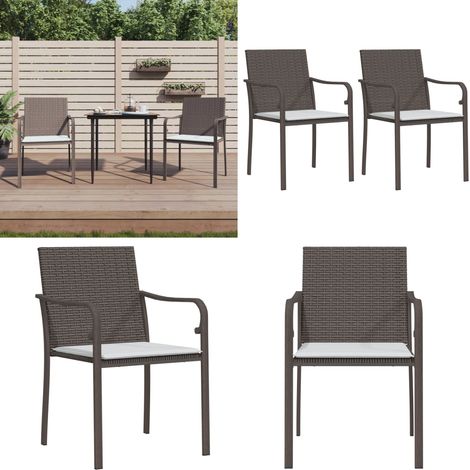 Chaises de jardin et coussins lot de 2 marron 56x59x84 cm rotin - Chaise De Jardin - Mobilier De Jardin - Fauteuil Extérieur - Décoration Extérieure - Résine Tressée - Home & Living (1/5)