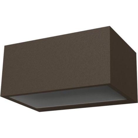 Applique led lampadari bartalini kcirb short cct ip54 alluminio biemissione, finitura metallo corten