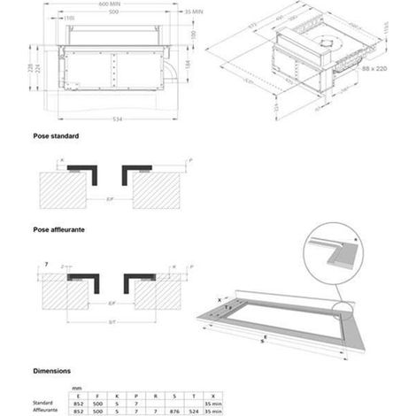Novy – Plaque induction 87 cm 4 zones – Hotte intégrée – Puissance d'extraction 750 m³/h – Classe énergétique B – Niveau sonore 55-64 dB (1/3)