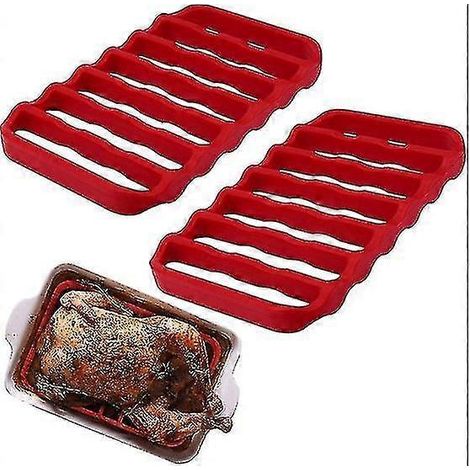 Lot de 2 grilles à rôtir antiadhésives en silicone, compatibles four et lave-vaisselle. (1/5)