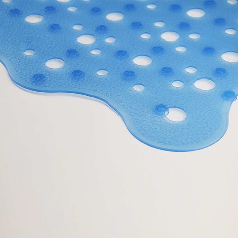 Alfombra antideslizante bañera alfombrilla para bañera ducha 34x72 azul mod. Ice (1/3)