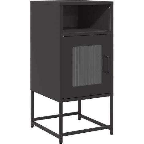 Maison Exclusive - Nachttisch Schwarz 36x39x78 cm Kaltgewalzter S