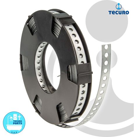 tecuro Lochband Montageband 12 mm x 10 m Rolle - Stahl verzinkt (1/3)