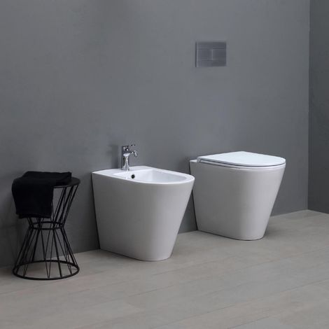 Azzurra Forma Sanitari Filo Muro Wc Rimless Sedile Soft Close e Bidet