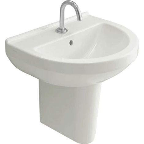Vitra S50 Basin and Semi Pedestal 550mm Wide - 1 Tap Hole (1/3)