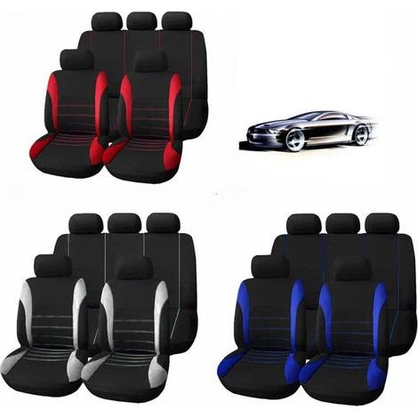 Set of 9 universal car seat covers, artistic interior decoration, for all seasons (1/5)