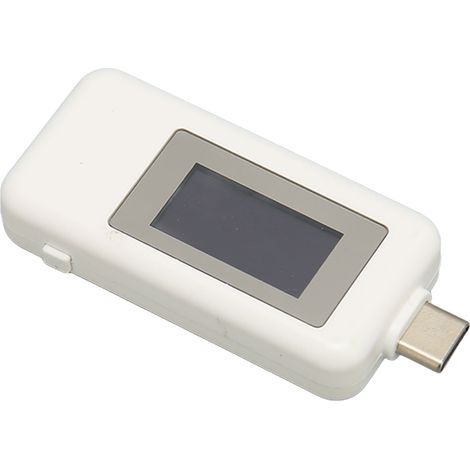 Testeur USB Type-C KWS-1902C, wattmètre USB, testeur de tension USB-C, multimètre (0-5,1 A, 4-30 V), testeur d'ampèremètre, testeur de chargeur USB-C, écran couleur (blanc) (1/5)