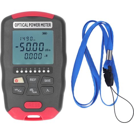 Compteur de puissance fibre optique AUA-D50 avec source lumineuse rouge, testeur réseau optique, outil de communication LED, plage -50dBm à +26dBm, pour ingénierie.