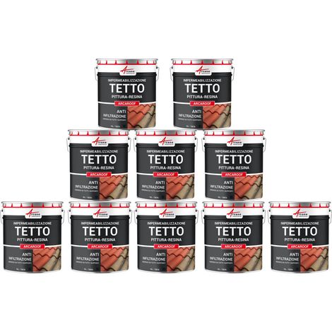 Guaina liquida per tetti, Guaina impermeabilizzante tetto ARCAROOF - 10 x 10 L Ardesia - ARCANE INDUSTRIES