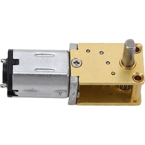 Moteur à engrenages à vis sans fin à arbre unique DC6V avec base de fixation, micro-moteur à réduction de vitesse par balais, 30 tr/min (rapport de réduction 1:236) (1/5)