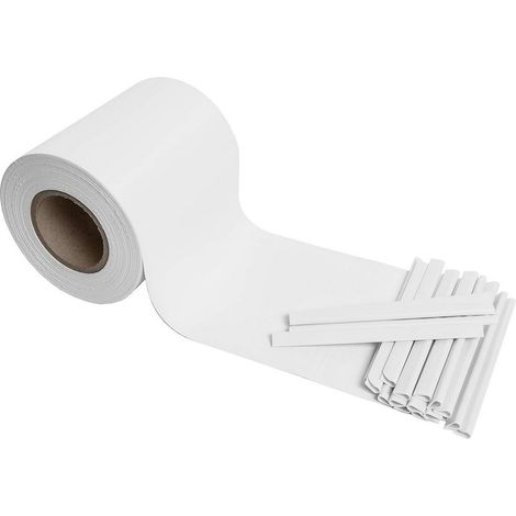 Frangivista Recinzione in PVC Bianco , Telo Oscurante per Balcone 19cm x 35m, Strisce Protezione della Privacy per Giardino Incluse 25 clip di fissaggio