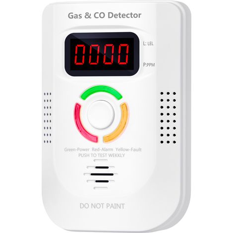 Détecteur de fuite de gaz enfichable, détecteur de monoxyde de carbone, détection de gaz combustible, blanc, prise UE (1/5)