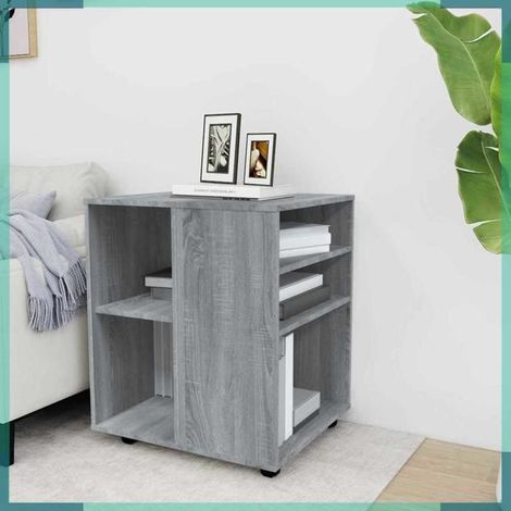 815970 Armoire roulante Sonoma gris 60x53x72 cm Bois d'ingénierie (1/5)