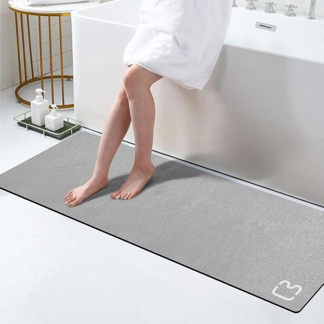 Tapis de bain longs, antidérapants, absorbants, à séchage rapide, fins, avec dos en caoutchouc, faciles d'entretien, 40 x 120 cm (1/5)