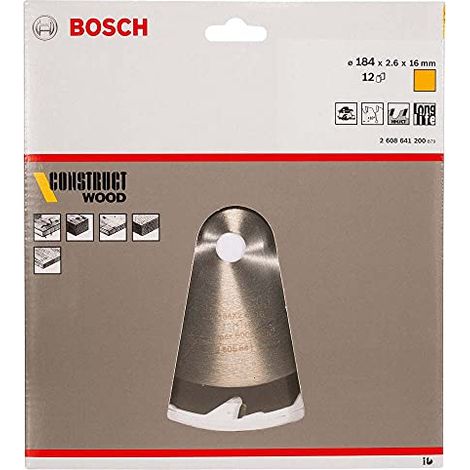 Lama per sega circolare Bosch PRO Construct Wood 184 x 2,6 x 16 mm - 2608641200. (1/4)