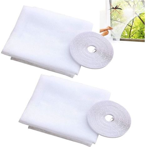 2 pièces Moustiquaire de fenêtre.Peut couper Écrans anti-insectes fin filet. Filet de Fenêtre. Peut pénétrer l'air Filet de protection Convient à la plupart des types de portes et fenêtres（1.52m）