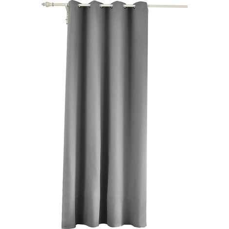 WOLTU 1 pièce Rideau occultant en Polyester, Rideau Opaque Suspension à oeillets, 135x225cm, Gris Foncé, VH5866dgr