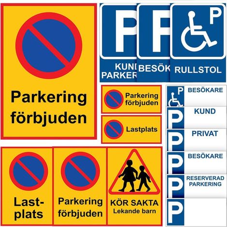 Panneau de stationnement / Panneau d'avertissement / Panneau de signalisation routière (1/3)