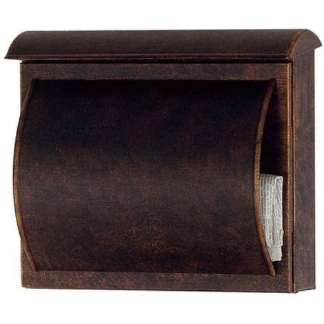 Heibi Briefkasten QUELO mit Zeitungsfach Stahl braun-gold patiniert DIN C4 quer