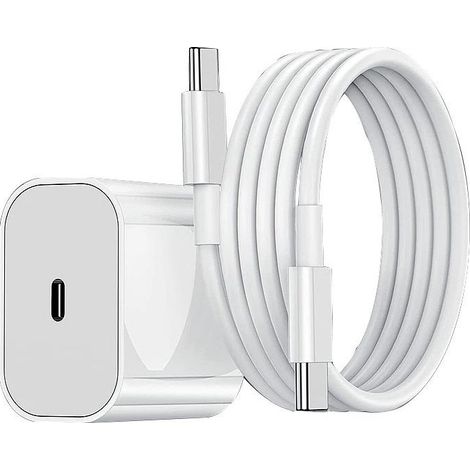 Schnellladegerät für iPhone (1 Stück) + 2 m Kabel, 20 W, USB-C, weiß. (1/5)