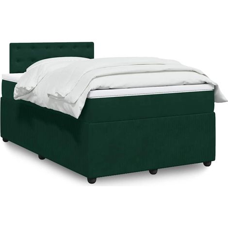 Boxspringbett mit Matratze Dunkelgrün 120x200 cm Samt (1/5)