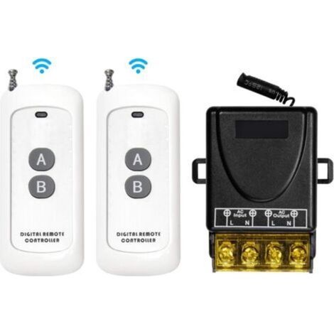 Commutateur à Distance sans Fil, AC 110V/220V/230V/240V RF Interrupteur télécommandé, 433 MHz récepteur de Module RF sans Fil pour Pompe à Eau, Industries de sécurité