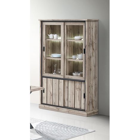Vitrine contemporaine avec éclairage chêne canada Emilia (1/5)