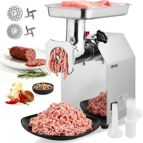 VEVOR Tritacarne Elettrico Capacita 4,17 kg/min n. 22, Tritacarne da Tavolo da 1100 W con Lama Piastra di Macinazione, Macchina per Salsicce Commerciale in Acciaio Inox per Cucina Ristorante Hotel