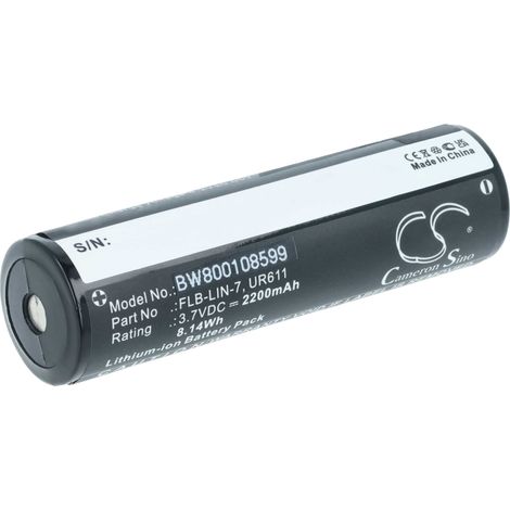 vhbw batteria compatibile con Inova T4 Lights (Old Style), T4 (Old Style) torcia, lampada da elmetto (2200mAh, 3,7V, Li-Ion)