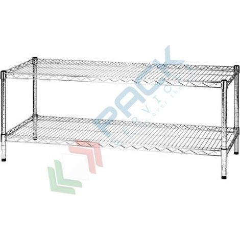 Archimede scaffale metallico scaffale 2 ripiani cm 46 x 121 x h. 50 cucina bagno garage cabina armadio (1/2)