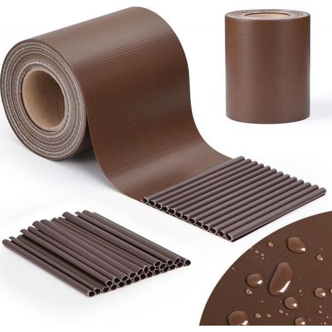Striscia Fascia Frangivista in PVC 19cm X 35mt per Balconi Ringhiere Cancello Marrone (1/5)