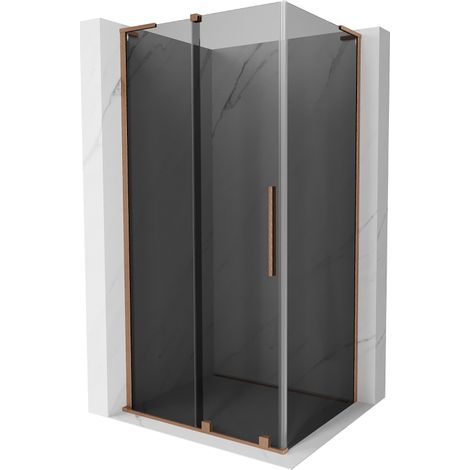 Mexen Velar L Duschkabine Schiebetür 110 x 70 cm, Graphit, gebürstetes Kupfer - 871-110-070-43-65