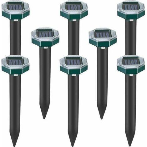 Lot de 8 pics repulsifs a ultrasons pour taupes, serpents et campagnols a energie solaire pour pelouse, jardin et cour, repulsif a sardines (1/5)
