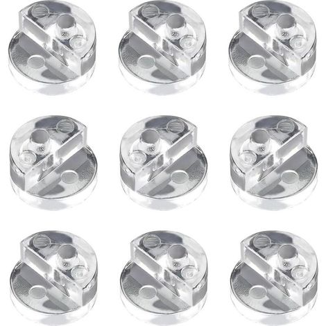 40 runde Glasstützclips, Glasbefestigungsclips-Set, Spiegelhalterungsklemmen aus Kunststoff, zur Befestigung von Spiegeln mit einer Dicke von 4 bis 5 mm und Glasaufhängesets (1/5)