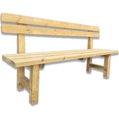 Panchina da giardino in legno con schienale Country, 180x40x89h (1/5)