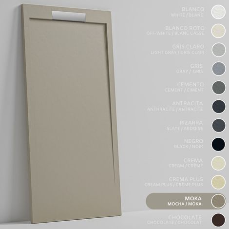 SOULBATH Receveur de Douche - Résine - Gel Coat - Texture Lisse/Pierre - MOKA - Antidérapant- 130x80 Extra plat 3cm- Conception Élégante (1/5)