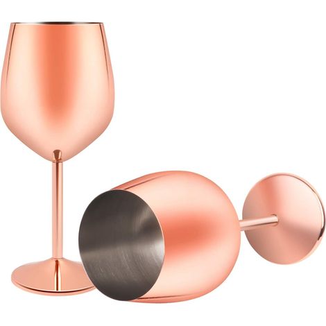 Verre à Vin En Acier Inoxydable - 500 ml - Pour Cocktail Champagne Et Vin Blanc - Usage Extérieur Piscine Plage Mariage - Lot De 1 (1/5)