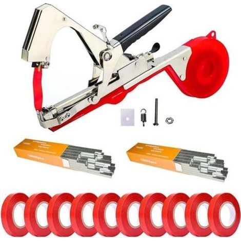 Attache Plante 14 Pack Pince à Lier Pince À Lier Jardin De Jardinage Attacher Branche Machine À Taper Nouer Branches, Rubans de Pépinière, Lame de Coupe Ruban, Agrafes pour Raisins, Tomates Vignes (1/5)