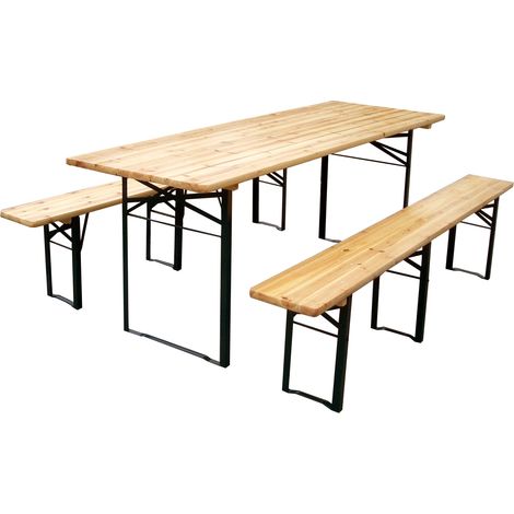 Set birreria due panche + tavolo in legno di abete