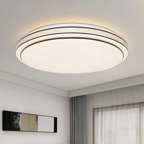 ZMH Plafonnier LED Chambre à coucher - Ø27cm Chambre à coucher Ciel étoilé Moderne 12W Lampe de cuisine Blanc chaud Lampe de couloir Ronde Cuisine Plafonnier pour couloir Salon Chambre d'enfants (1/5)