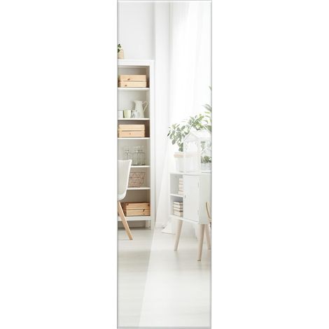 Goplus – Miroir mural pleine longueur 110 cm x 38 cm – Rectangulaire sans cadre – Verre incassable – Installation murale verticale/horizontale (1/5)