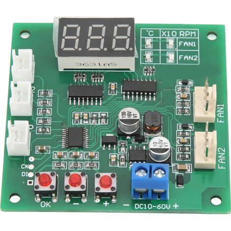 Module de régulation de vitesse et de température PWM à 2 canaux et 4 fils pour ventilateurs internes (10-60 V CC) (1/5)