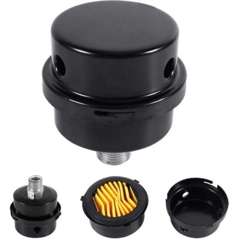 1 pièce 3/8"16MM Silencieux de Filtre à Air de compresseur Métal d'air pour les chaudières à compresseur d'air Couleur Noir