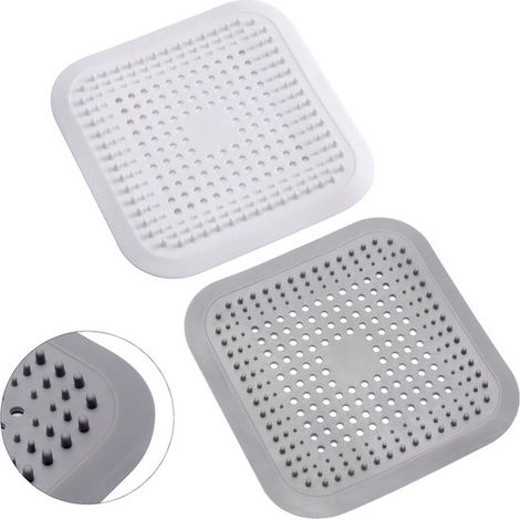 Abflusssieb,2-teiliger Silikon-Haarfänger mit Saugnapf für Duschabflüsse,Faltbarer Haarfilter,Universelles Abflusssieb für Spüle (1/5)
