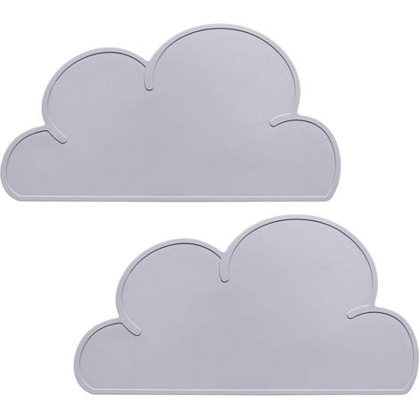 Set de table enfant 2 pièces en forme de nuage (gris)