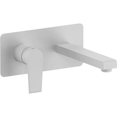 Miscelatore lavabo a muro Mariani serie Artic in ottone bianco opaco (1/4)