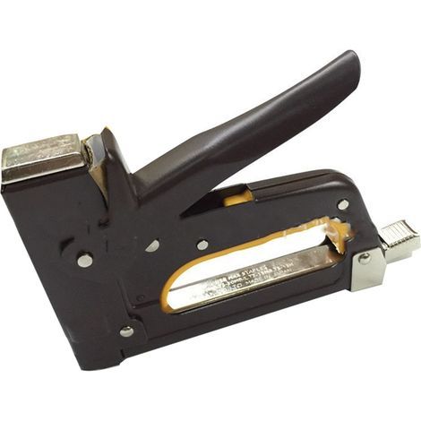 Hochleistungs-Metalltacker für Bauarbeiten, manueller Griff mit Stoßdämpfer und Befestigungsschlaufe. (1/5)