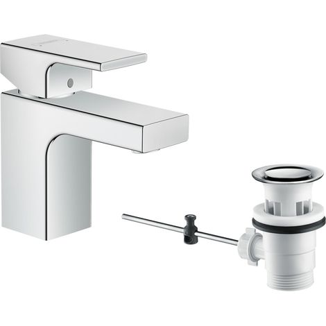 Vernis Shape Mitigeur de lavabo 70 avec tirette et vidage synthétique, chromé, 71560000 (1/5)